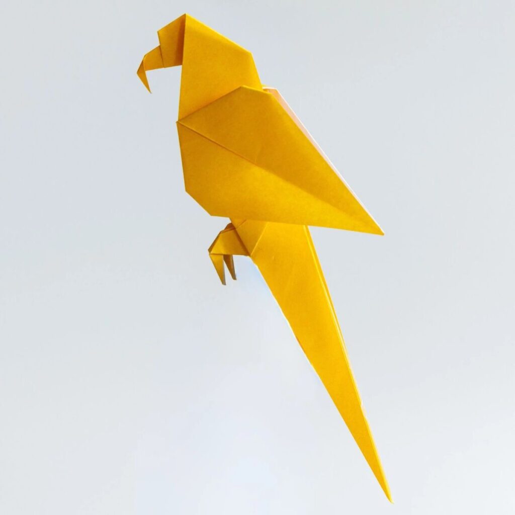 an origami parrot