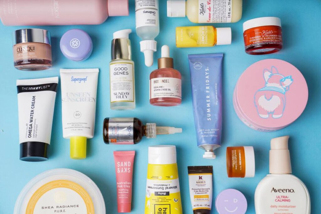 A wide array of skincare products