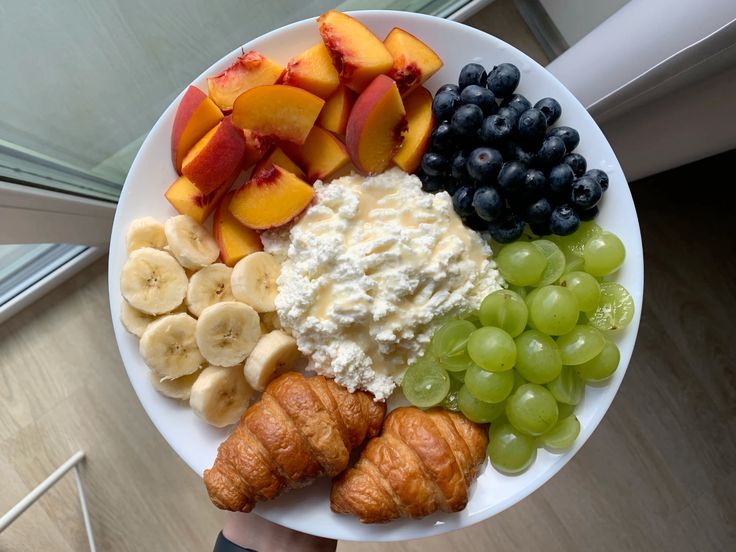 Cottage Cheese with Fresh Fruit in a Bowl