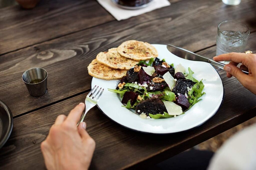 About to eat a healthy salad for lunch