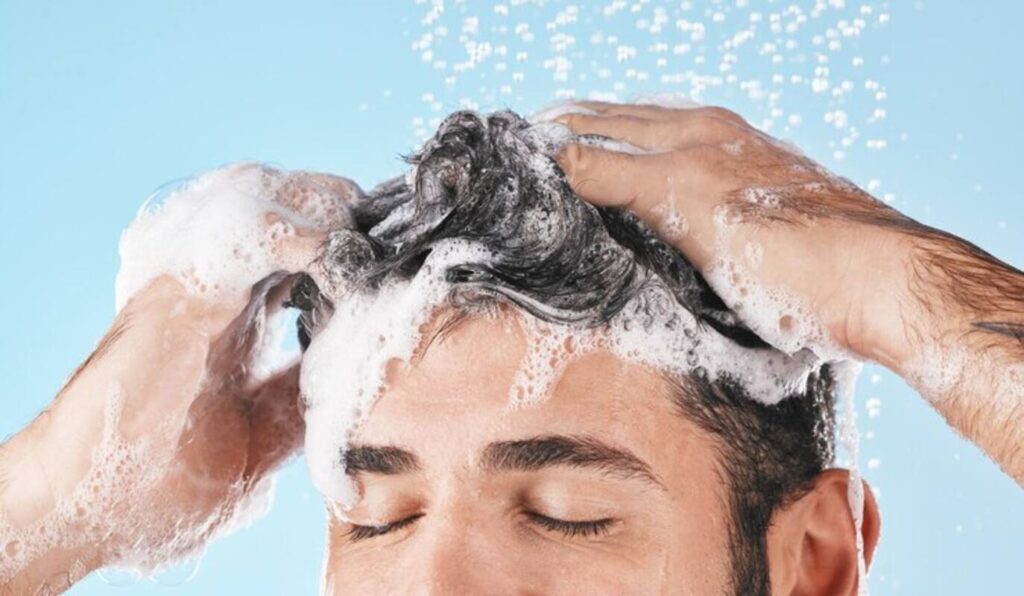 Washing as part of the hair care routine for men