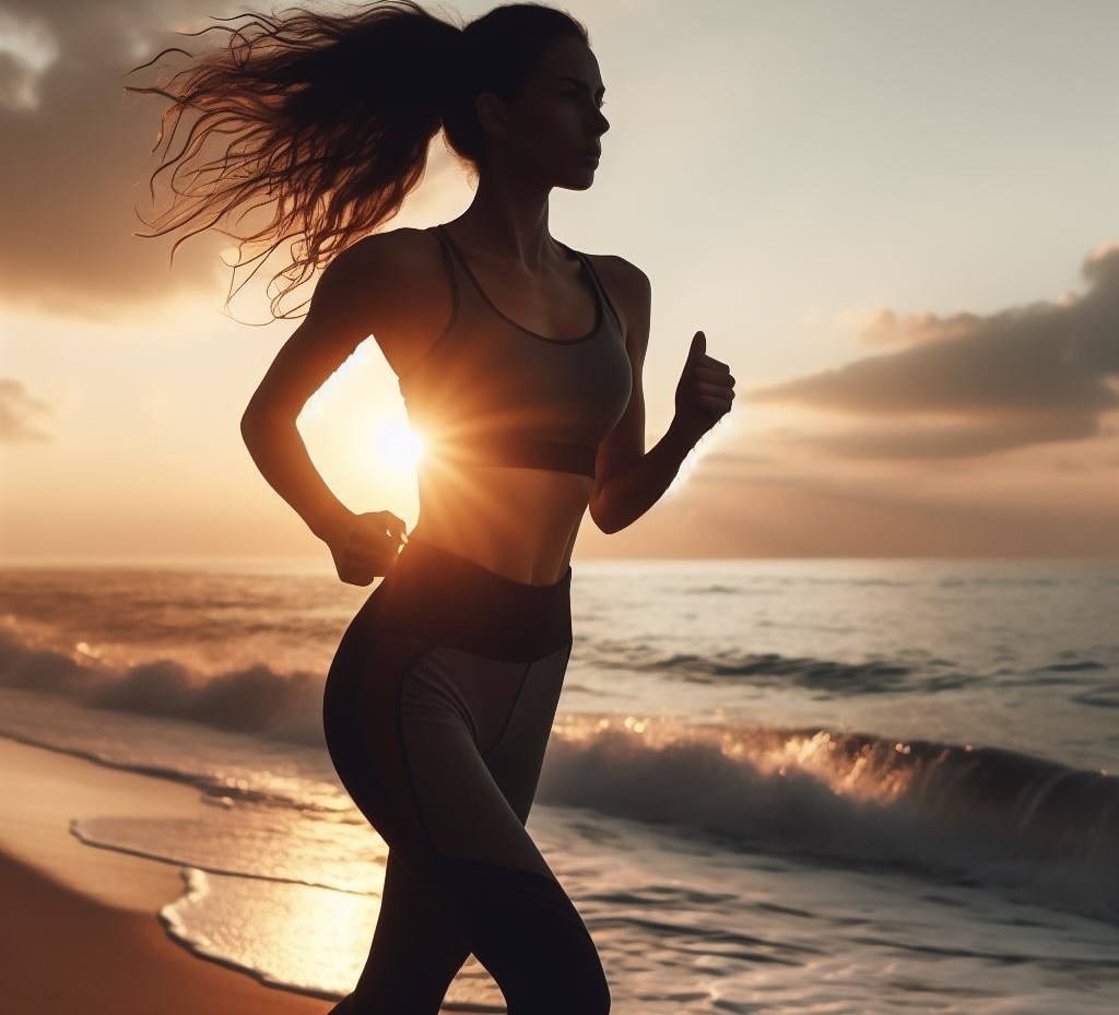 a woman running