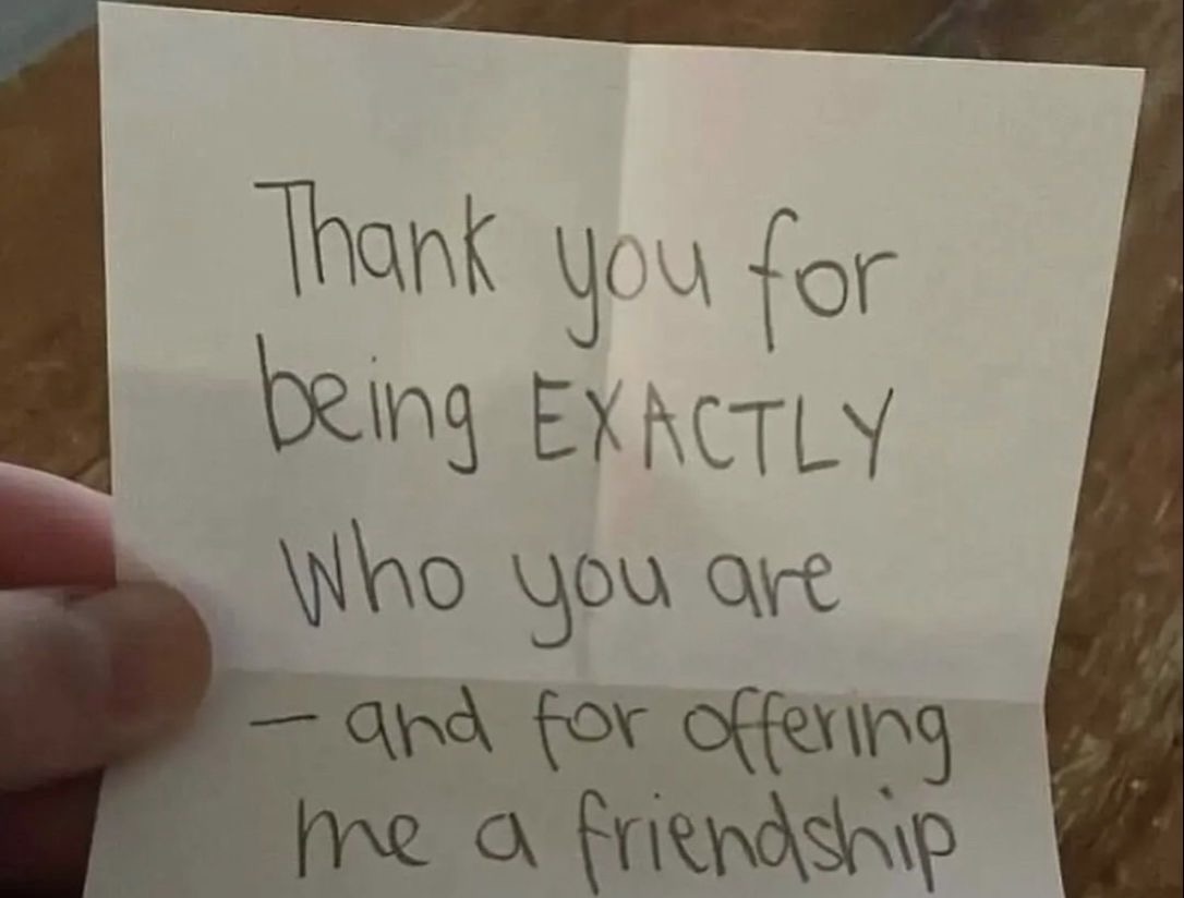 A kind note to a friend