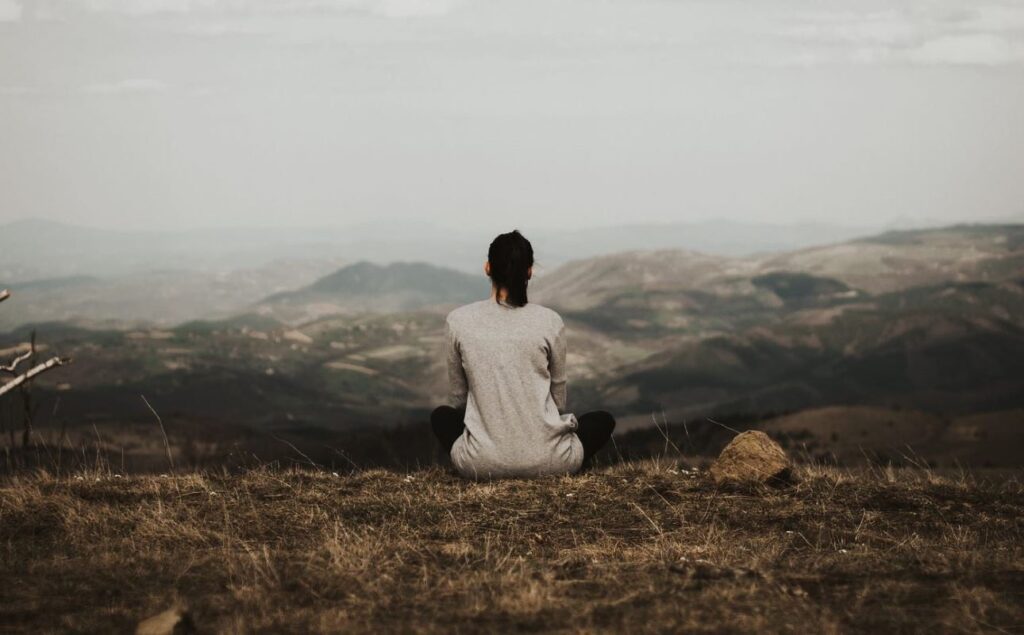 Woman having some quiet time alone