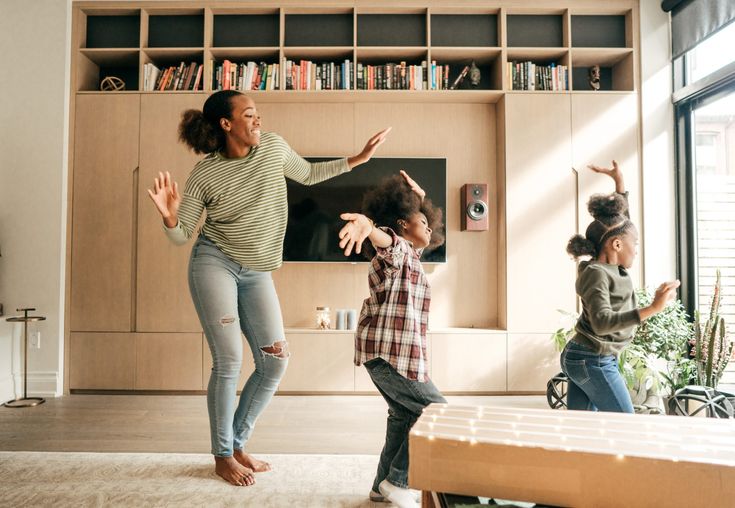 Mum having a good time with her kids