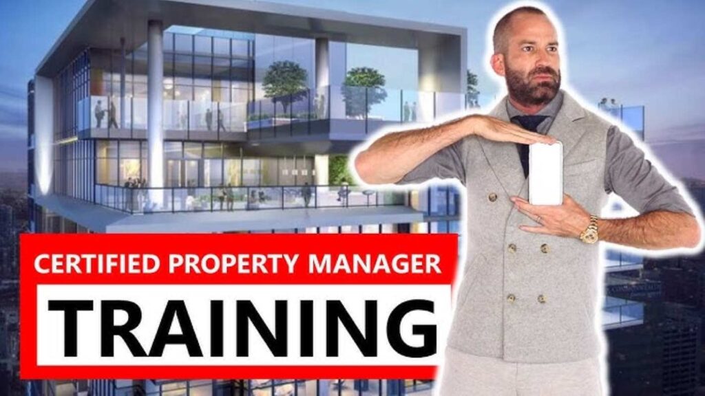 A poster about the training of a certified property manager