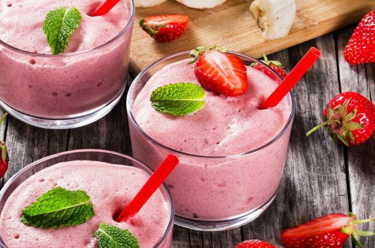 Protein Smoothies in a Transparent Smoothie Glass Cup