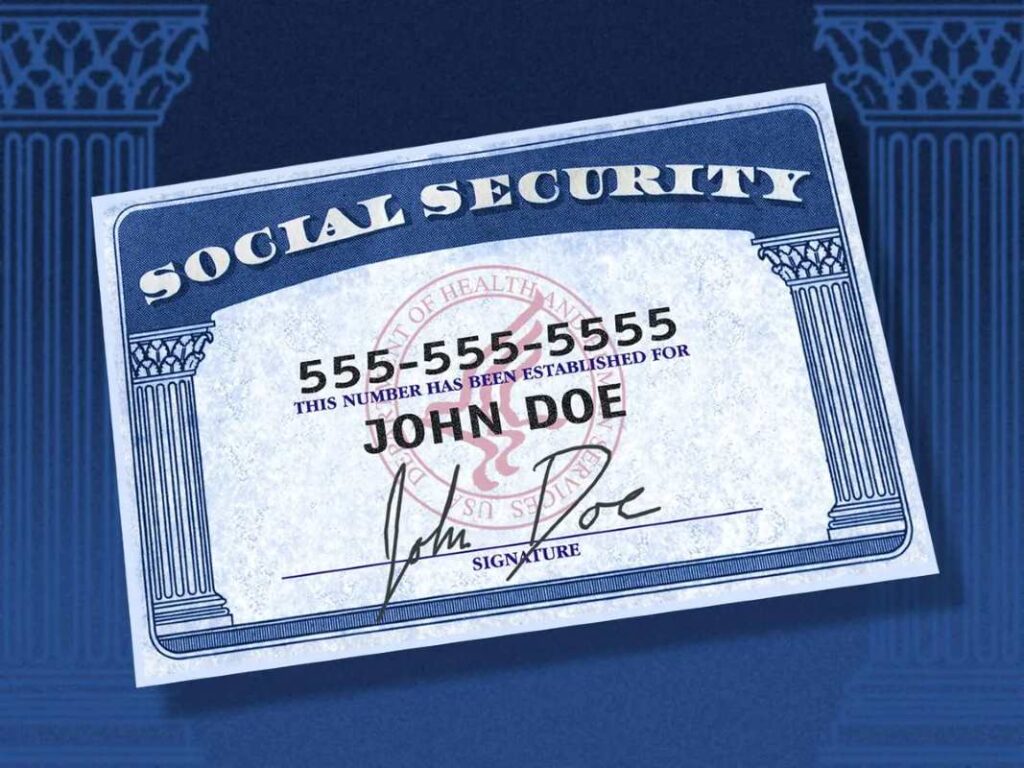 Template of a social security card