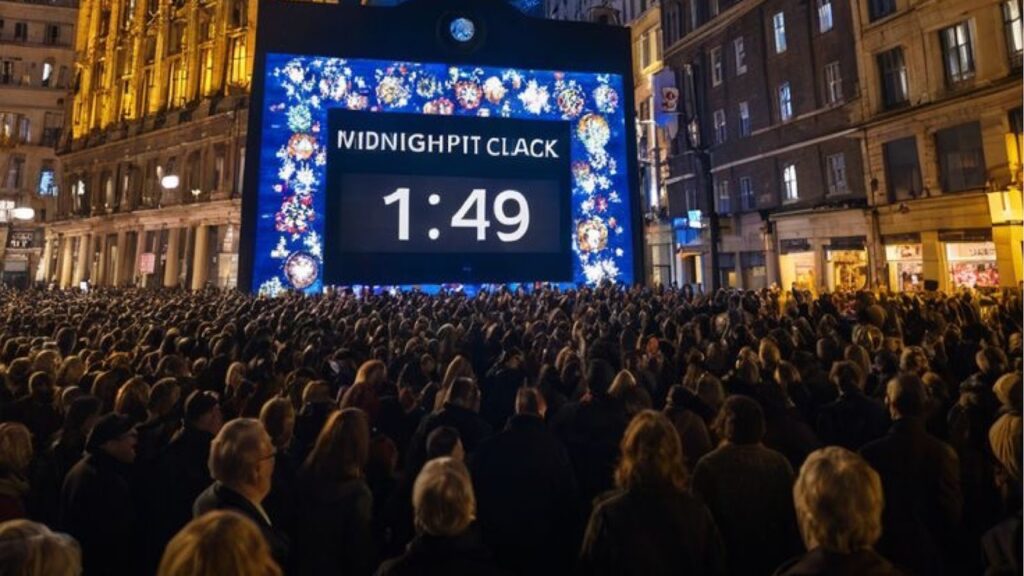 People gathered at a Countdown Celebration