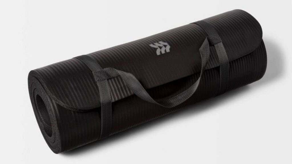 A folded workout mat