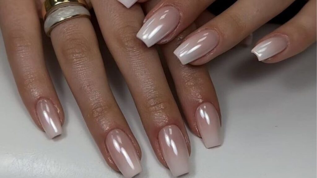 Metallic Ombre French Nails