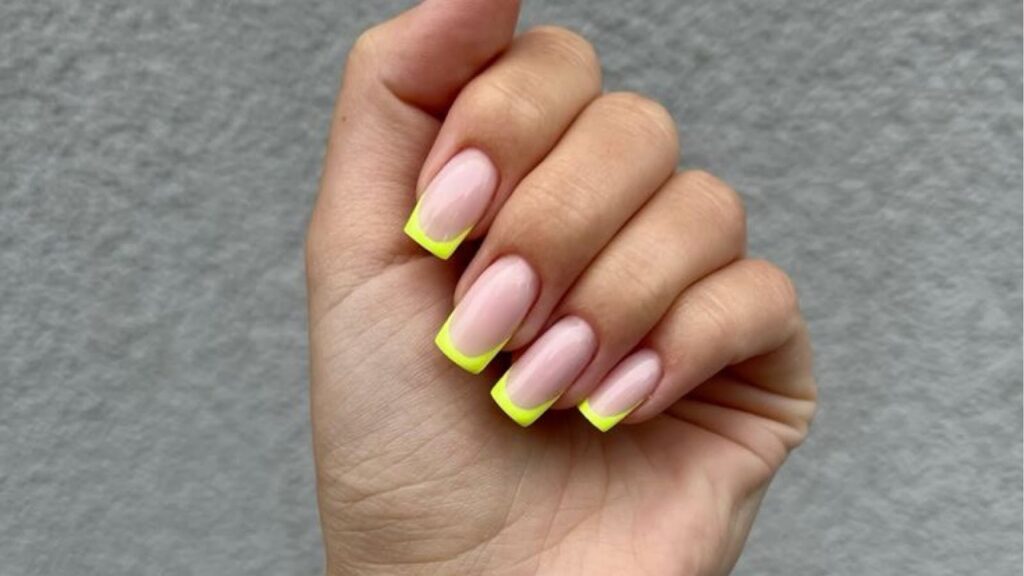 Bold Neon French Tips