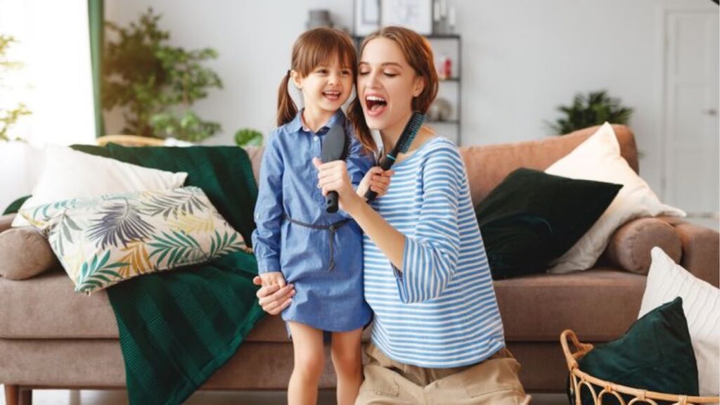 Mum celebrating her daughter's win