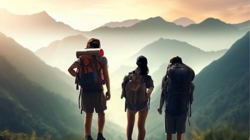 Friends hiking