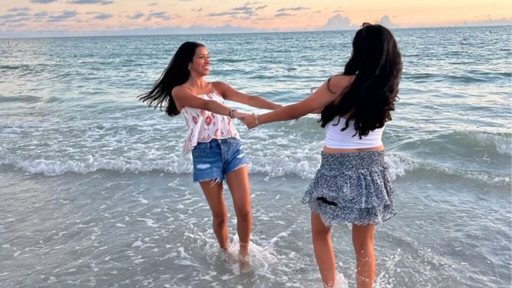 Two girls at a beach