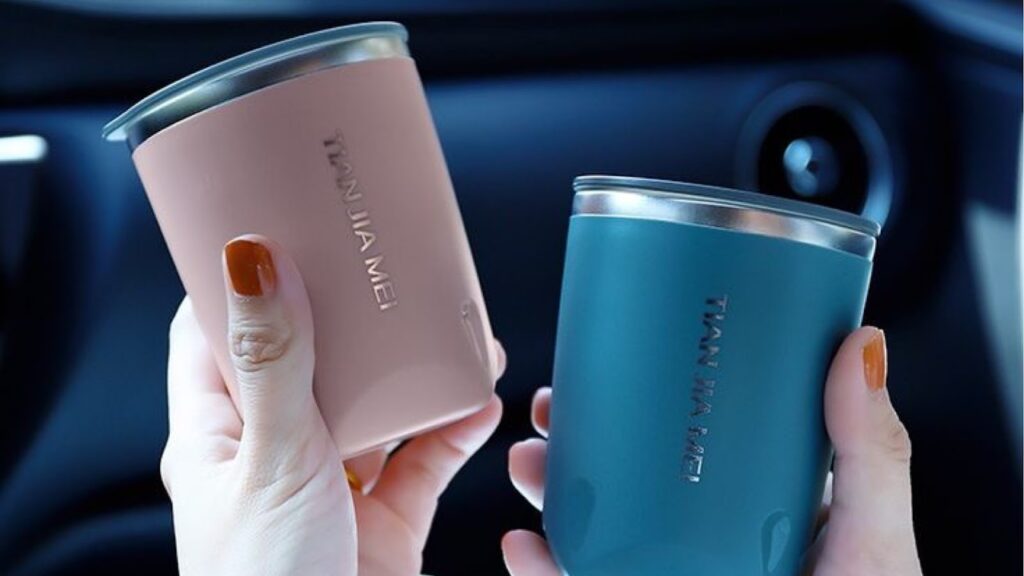 A Pink And Blue High-Tech Coffee Mug