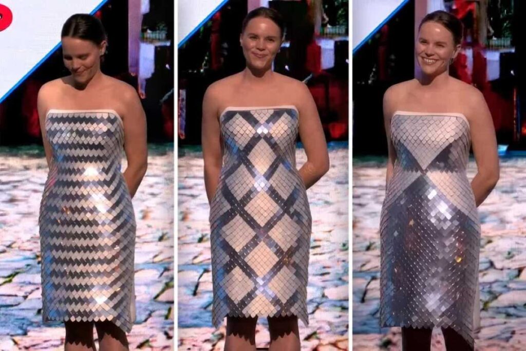 A demonstration of the pattern-changing capability of a dress