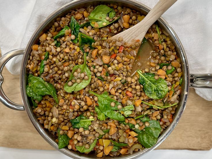 A Pot of Lentil and Veggie Stew