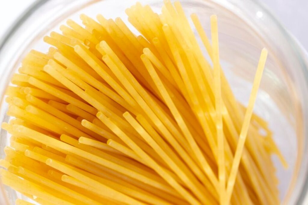 Beautiful raw linguine pasta background