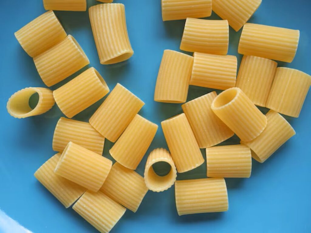 Rigatoni pasta food background