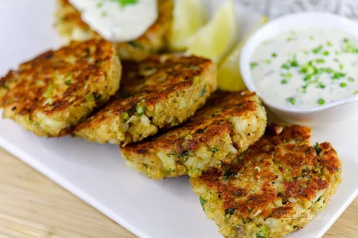 A Plate of Salmon and Cod Fish Cakes