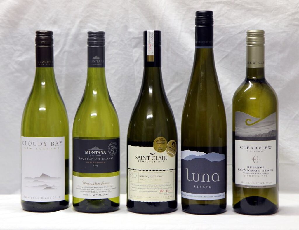 A selection of New Zealand Sauvignon Blanc wines