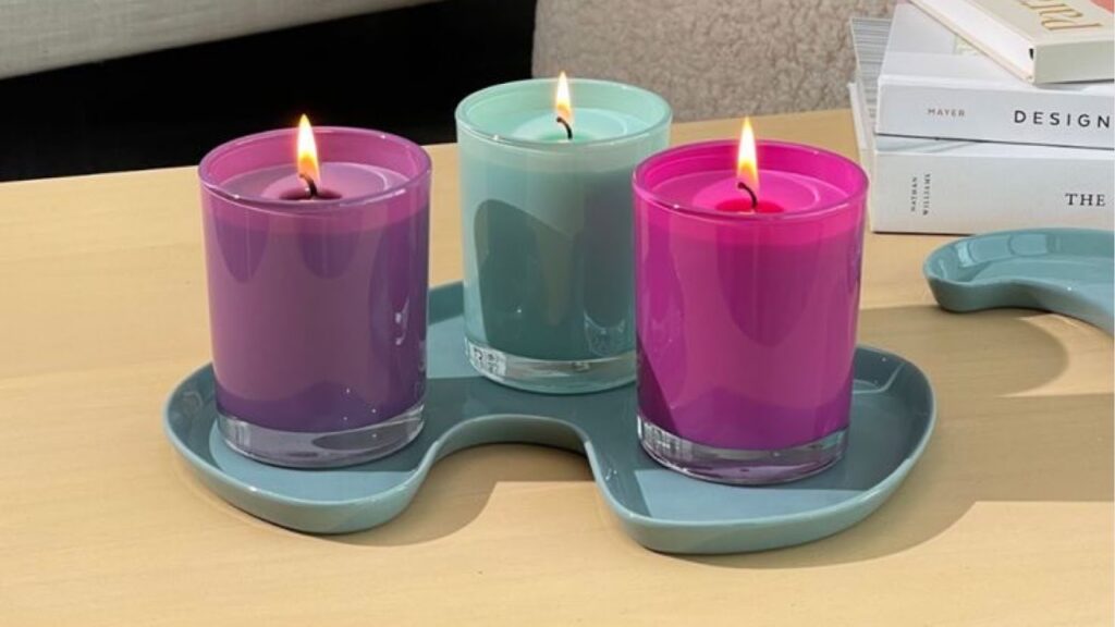 Colorful Scented Candles Burning