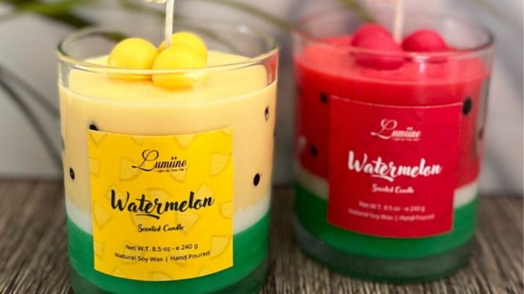 Red and yellow scent candles