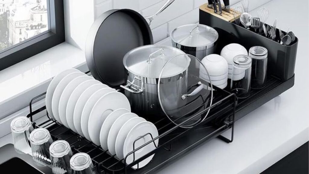 A Black Dish Rack