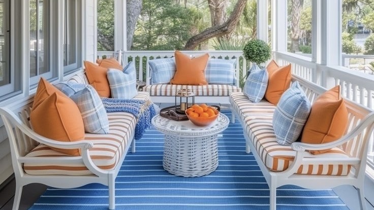 striped cushions