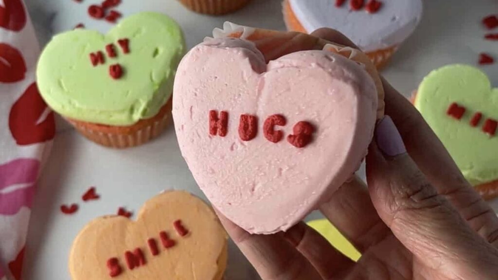 Conversation Hearts Cupcakes