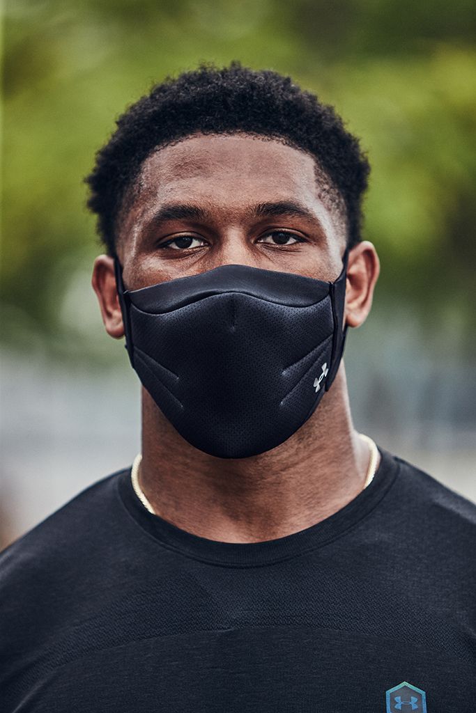A man wearing a face mask