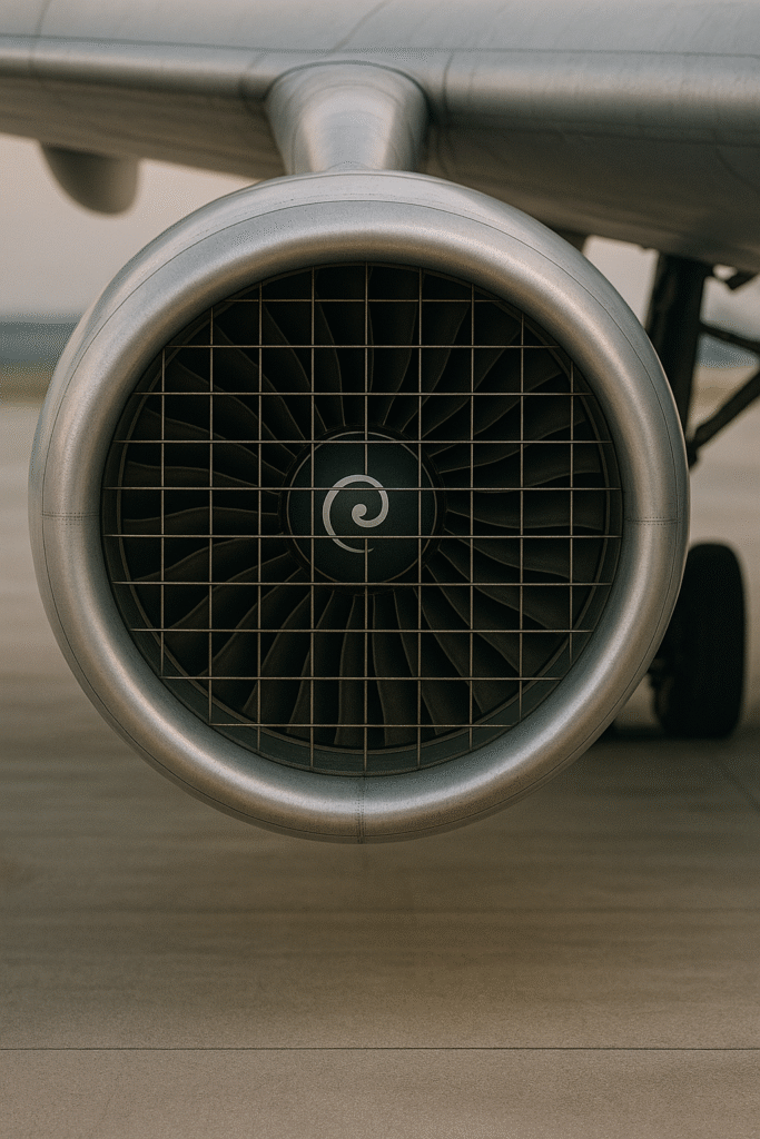 cage on a jet engine